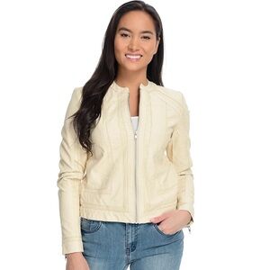 Women’s Kate & Mallory Cream Leather Jacket